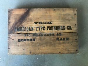 American Type Founders Co Printing Press Type Box Boston Ma