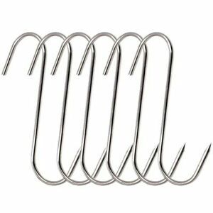 6 Pcs Meat Hooks Stainless Steel Butcher Hooks Meat Processing High Quality