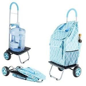 Bigger Trolley Dolly Shopping Grocery Foldable Cart Moroccan Tile