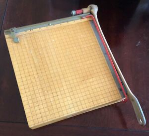 Vintage INGENTO Paper Cutter No 4 Model# 1132 -12 w/ Cast Iron Handle