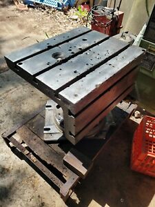 RADIAL ARM DRILL T-SLOT BOX TABLE ROTATING TILTING 24 X 20 TOP