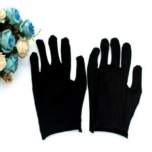 12 Pairs/Pack Black Cotton Gloves/Drivers Gloves/Cleaning Gloves Large Useful