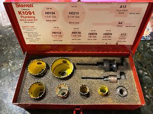 Starrett KV1091 Plumbing Kit 6-Pc. Bi-Metal Hole Saw Kit w/ Arbors, Case, &amp; more