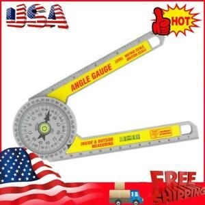 360 Degree Miter Saw Protractor w/Leveling Bubble Angle Finder Gauge Ruler