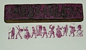 Antique Printers Ink Block Victorian Indian Civil Era  Historical Dancers 1910