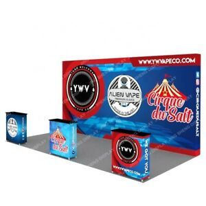 20ft Custom Fabric Pop Up Display Stand Sign Trade Show Booth Backdrop Wall