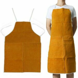 Cowhide Welders Welding Carpenter Blacksmith Apron Protection Clothes Bib Safety