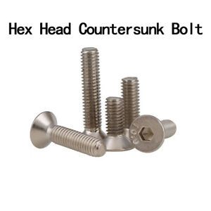 M1.6 M2 M2.5 M3 Hex Head Countersunk Bolt Socket Bolts Allen Key Hexagon Nickel