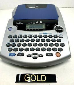 Brother P-Touch PT-2300/2310 Label Maker with New Gold on Black Tape Battery Op