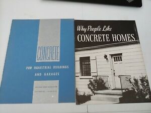 1947 Portland Cement Ad~Why people like concrete homes &amp; 1946 Industrial garages