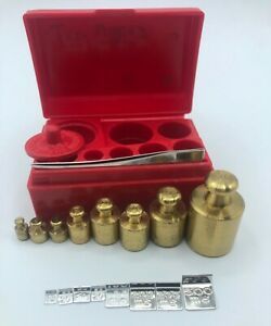 OHAUS® 1970&#039;s Vintage 17-Piece Student Metric Weight Set in Original Box Exc.