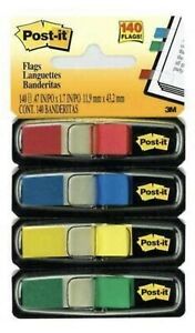 Post-it Colored Small Tape Flag - Removable, Self-adhesive - 0.50&#034; X 1.75&#034; -