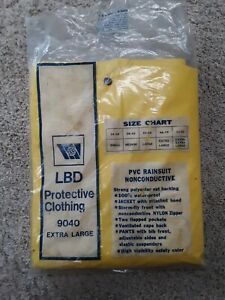 LBD Rainsuit Nonconductive  Protective Clothing  Sz XL Yellow 46-48