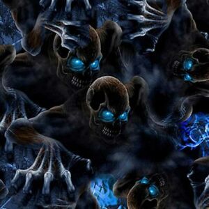 SKULLS Water Transfer Dip Hydrographic Hydro Film 0.5x2m NEW SKULLS BLUE EYE PR
