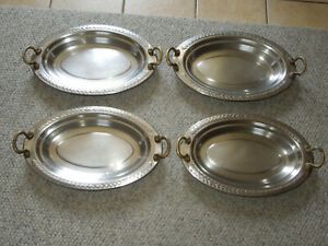 (Lot of 4) Bon Chef 5488HR 19&#034; x 11&#034; x 2&#034; Stainless Steel 2.5 Qt. Oval
