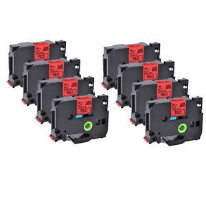 8PK Fits Brother P-Touch PT-H300 TZ-441 TZe-441 Black on Red Label Tape 0.7&#034;