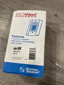 *NIB* *New* System Sensor MHW Fire Alarm Mini Horn Wall White