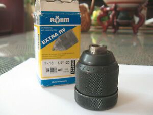 Rohm Extra-RV 1033053 3/8&#034; Keyless Drill Chuck for 1/2&#034;-20 Threaded Mount