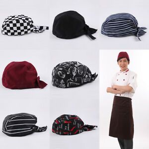 Unisex Catering Chef&#039;s Headwrap Bandana Hat Head Do Tied Caps Cook+Chili