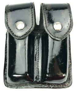 PPCT Patent Leather Double Magazine Holster Pouch 3402717H For Duty Belt 6027-N
