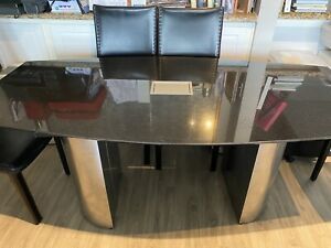 Paid Over $16k Prismatique Granite and Metal Conference Office Table Modern