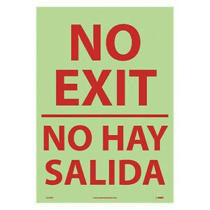 NMC GL64PC No Exit Sign, English, Spanish