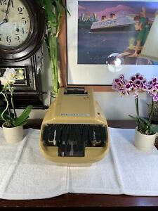 Vintage Stenograph Court Reporter Shorthand Machine Yellow Nice Shape