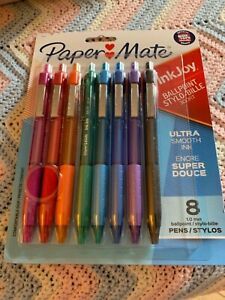 8 Paper Mate ultra smooth Ink Joy  1.0 mm ballpoint 8 pack COLOR pens New Sealed