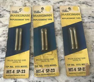 3 Packs NOS Weller MT4, 2 Pack of 1/8&#034; Chisel Tips for SP23 Soldering Iron USA