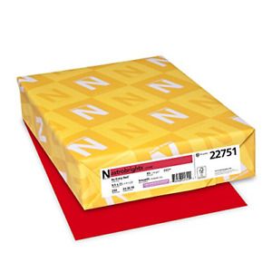 Neenah Astrobrights Premium Color Card Stock, 65 lb, 8.5 x 11 Inches, 250 Red