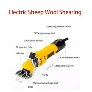 Sheep Goat Wool Shaver 1000W 13 Teeth 6 Gears Electric Adjustment Push Trimmer