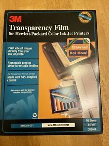 3M Transparency Film CG3460 HP Color Ink Jet Printers 50 Sheets 8.5x11 NEW