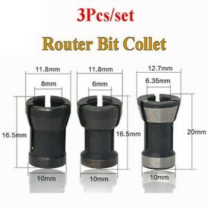 3pcs Set Small Chuck 6.35mm 8mm Collet Chuck For Boring Cutters For Drills New