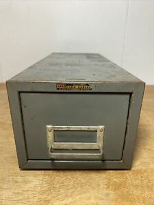 Vintage ASCO Steelmaster Card Cabinet  16” Long X 6 1/2” Wide X 5 1/2” High
