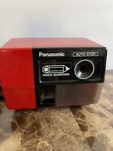 Panasonic KP-123 Electric Pencil Sharpener Red Auto Stop Japan Vintage Tested