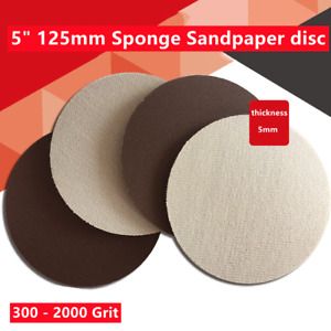 5in 125mm 300-2000 Grit Sponge Sandpaper Sander Paper PSA Wet Dry Sanding Discs