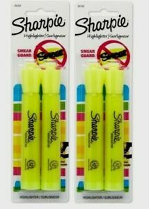 2 Sharpie ACCENT Neon YELLOW HIGHLIGHTER Chisel 2pk Non-Toxic Odorless 25162PP