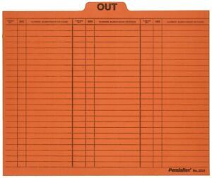 Esselte Corporation  Salmon Colored Charge-Out Guides, Top Out Tab, Lett