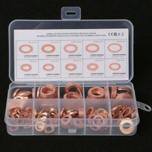 Flat Copper Gaskets Hydraulic fittings Kit M5-M14 Replacement Seal Set Practical