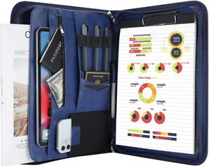 ProCase Portfolio Business Padfolio Folder with Zipper, Conference Navy