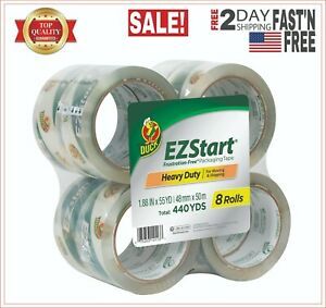 New Duck EZ Start Packing Tape 1.88 Inches x 54.6 Yards Clear 8 Pack GREAT TAPE