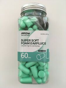 60Pairs Mpow Soft Foam Earplugs 38dB SNR Noise Reduction Hearing Protection Case