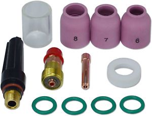 49  Pcs  TIG  Welding  Torch  Stubby  Gas  Lens  # 10  Pyrex  Glass  Cup  Kit  f