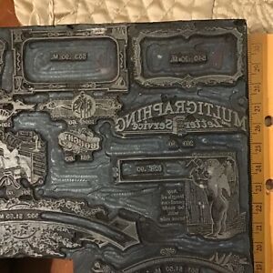 VTG Letterpress Solid Ink Plate Blocks Hand Carved Metal Wood Unusual Graphics 
