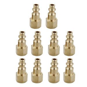 Industrial Type D, 1/4-inch NPT Solid Brass Air Coupler Plug