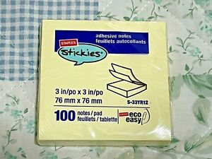 Sticky Notes Post its, office depot, Staples stikkies,bundle of 3, SEALED