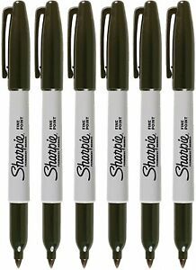 6 Pack 30101 Fine Point Permanent Marker Black