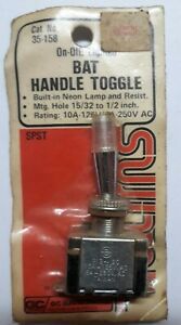 BAT SPST Lighted Toggle Switch 2 Pole Single Throw.  On-Off Lighted