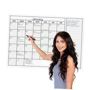 Jumbo Wet or Dry Erase Monthly Wall Calendar – Undated Office Wall Planner –