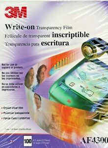 3M AF4300 Write-on Transparency Film 100 sheets (not for printers/copiers)
